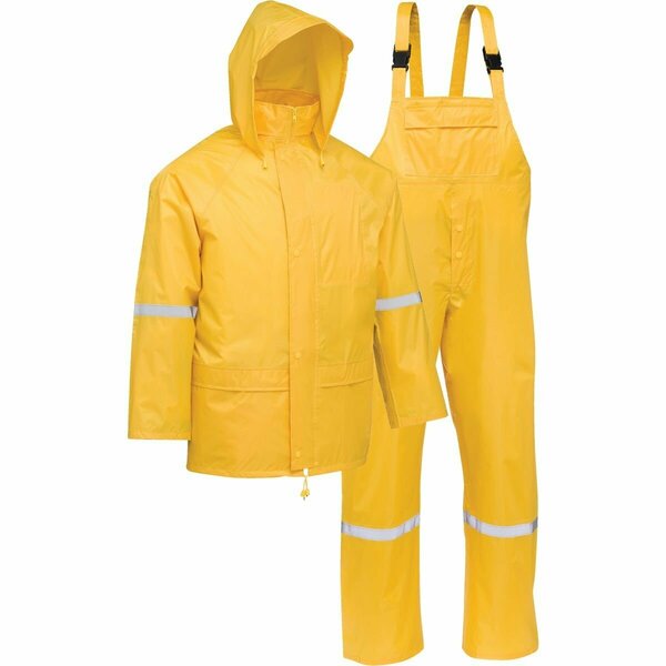 West Chester Protective Gear Protective Gear 2XL 3-Piece Yellow Polyester Rain Suit 44338/2XL